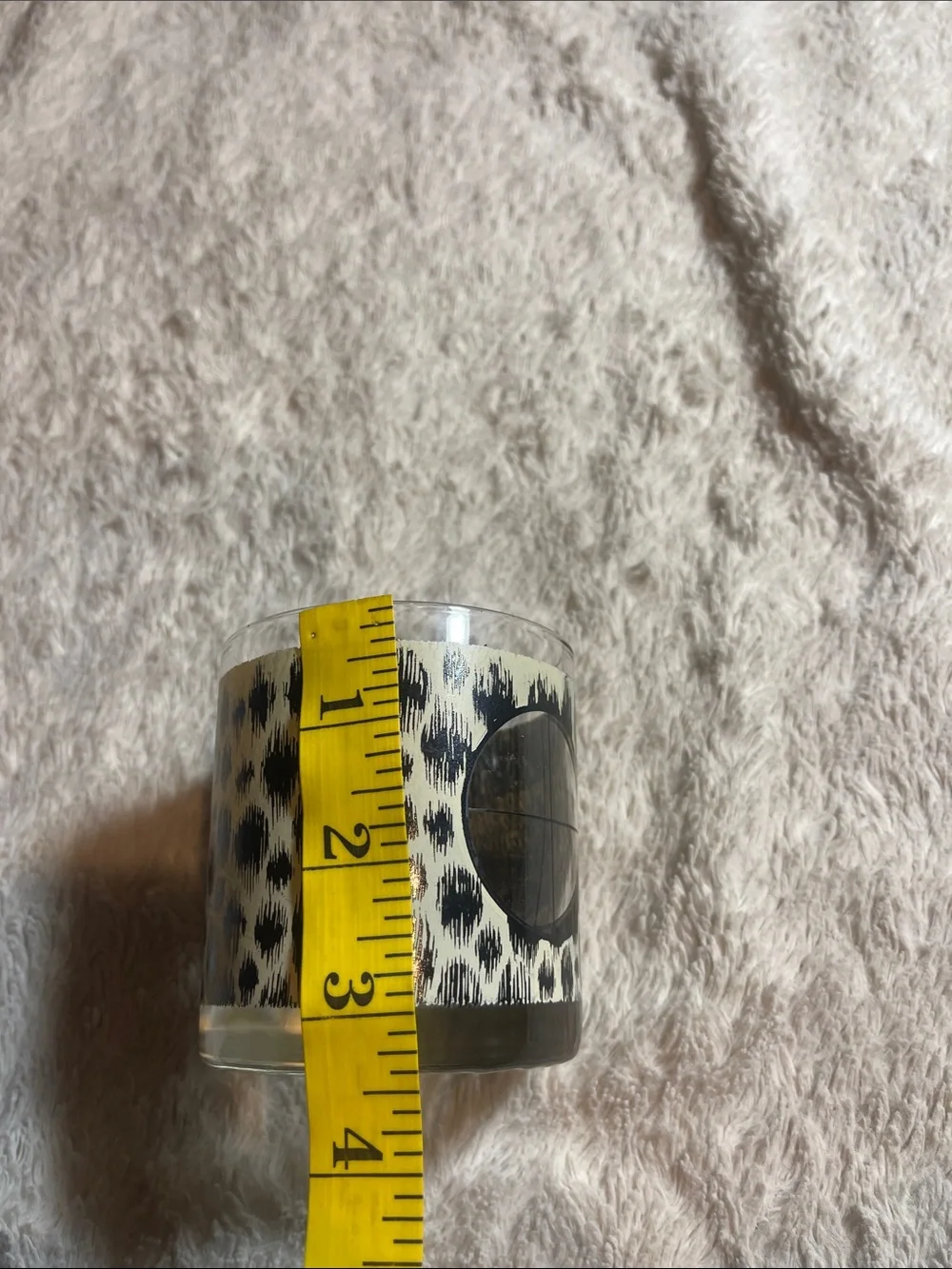 Leopard-Pattern Glass in Black and Cream